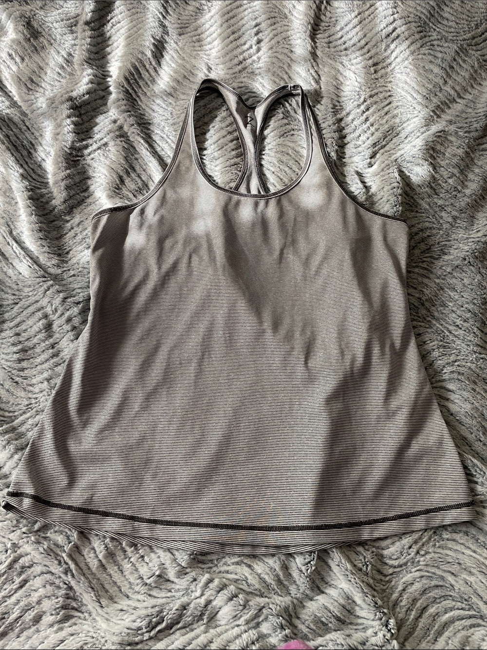 By Zele black and white micro stripe  Racerback Tank Top
